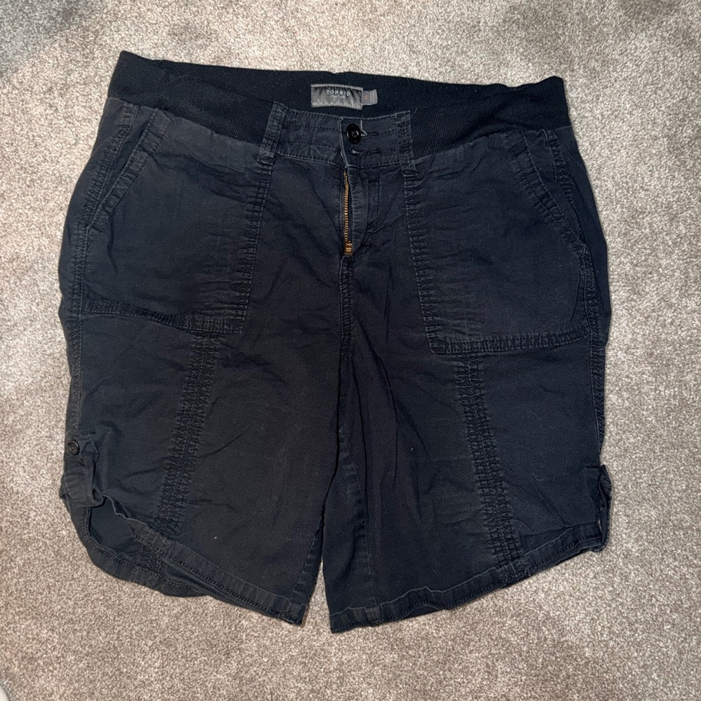 torrid Black High-Rise Utility Shorts